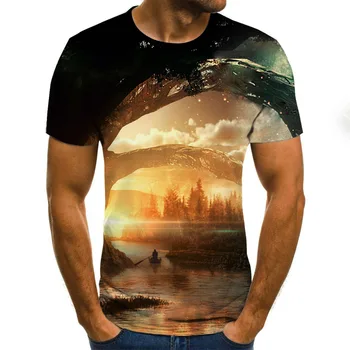 Sommeren 3D-Print kortærmet T-Shirt Afslappet Korte Ærmer O-Hals kortærmet T-Shirt Mode Galaxy Stjernede Udskrive 3D-T-Shirt Top