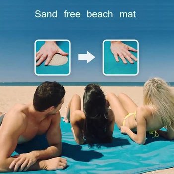 2M 1,5 M Magiske Sand Gratis Strand Mat Camping Udendørs Picnic Stor Madras Vandtæt Pose