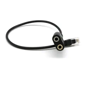 Detail-2x RJ9 Til 2 Port 3,5 mm Female Jack headset Adapter Kabel til Telefon Headset til CISCO