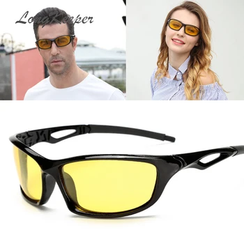 LongKeeper Polariseret Night Vision Solbriller Til Forlygte Kørsel Sol briller Gul Linse UV400 Anti-blænding Gafas de sol