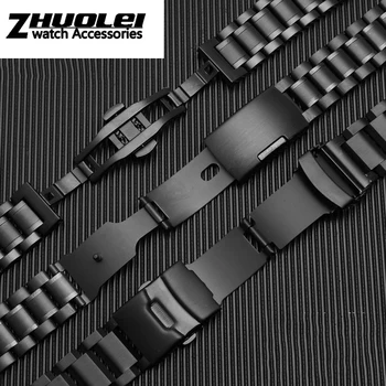 Høj kvalitet rustfrit stål Armbånd Til Samsung Gear S2/S3 Huawei watch2 pro GT2 Magic black 20mm 22mm luksus metal armbånd