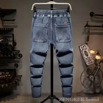 Plus Størrelse i Jeans til Mænd Løs Harem Bukser Efteråret Elastisk Elasticitet 6XL 7XL Bukser herre jeans mærke
