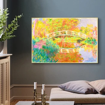 Broen ved Argente Monet-malerier Væg Kunst, Lærred Maleri Berømte Maleri Dekorative Billeder til stuen Home Decor