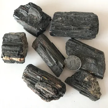 100g/pack Naturlig Sort Turmalin Krystal Smykkesten Samleobjekter Rå Rock Mineral Prøve Healing Sten Home Decor