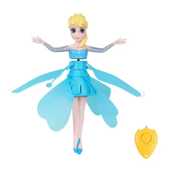 Frosne Dsney Toy Elsa Prinsesse Fly, der Flyver Dukke Skinnende LED-Belysning Anime Figur Flyve Induktion Toy Søde Pige Gave til Børn