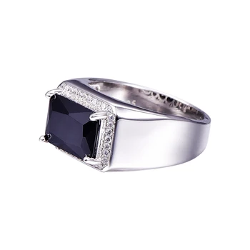 Luksus 6.8 ct Sort Spinel Mandlige Ring Vintage Ægte 925 sølv ring mænd Fine Smykker S925 Stor størrelse Bijoux Smykker Med gaveæske