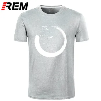 REM Blæk Kat Cool Digital Print Søde Dyr Hvide t-Shirts Toppe Høj Kvalitet Bomuld T-shirt