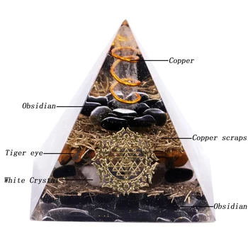 Orgone Krystal Kvarts Healing Pyramide Hellig Geometri Emf Beskyttelse Reiki Chakra-Sten Energi Balance Åndelige Orgonite