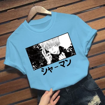 Jujutsu Kaisen Sjove Tegneserie T-Shirt Mænd Mode Satoru Gojo T-shirt Grafisk Japansk Anime Tshirt Hip Hop Top Tees Mandlige