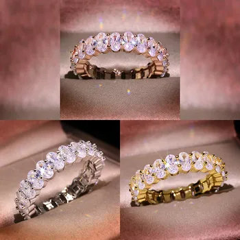 CC Ringe Til Kvinder S925 Sølv Luksus Oval Cubic Zirconia Ring pegefinger Anel Brude Bryllup Smykker Drop Shipping CC3115
