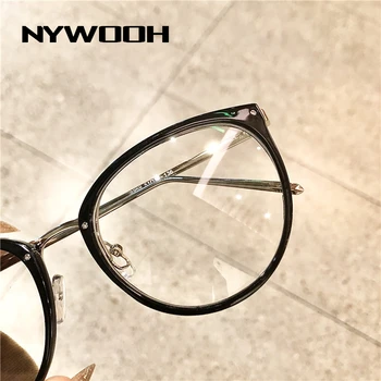NYWOOH Cat Eye Briller Rammer Kvinder Vintage Metal Falske Briller Retro Nærsynethed udarbejde Klare Optiske Briller