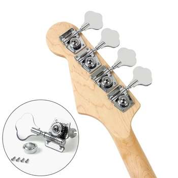 4stk Guitar Tuning Pinde El-Bas Tuner Pind Guitar Åbne Gear Tuning Pløkker Hovedet for Fender Jazz Bass Guitar Sølv