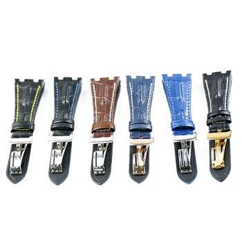 Læder rem mænds tilbehør til AP28mm udendørs sport vandtæt læder armbånd med stål spænde ur band