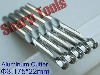 1pc 3.175 mm Enkelt Fløjte Aluminium-Fræsere og CNC Router Bits Værktøjer i Solidt Hårdmetal fræsere til Aluminium Skæring, Gravering