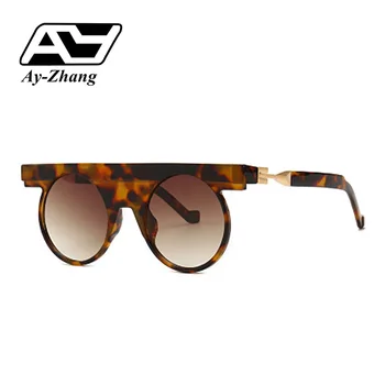 Ay-zhang Damer Runde Solbriller Brand Designer Vintage Nuancer Fremtid Stil Kvindelige Mode Grønne Briller UV400 Oculos De Sol