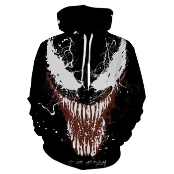 Nye 3D Mænd ' s Venom Sweatshirt Behageligt Lille Størrelse Drenge og Piger Pullover Hoodie
