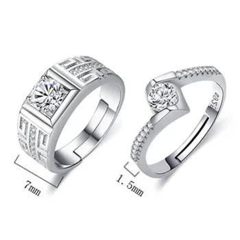NEHZY 925 sterling sølv, nye smykker mode kvinde mand åbning ring gave jubilæum, bryllup, engagement par ring