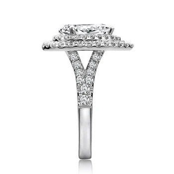 OEVAS 925 Sterling Sølv 2 Karat Dråbe Vand med Højt Kulstofindhold Diamant Bryllup Ringe Til Kvinder forlovelsesfest Fine Smykker