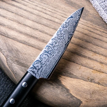 2020 Ny! 3,5 tommer Japansk Stil Skrælle Kniv med Damaskus Lag High Carbon Stål Smålige Frugt Kniv Kiritsuke køkkenkniv