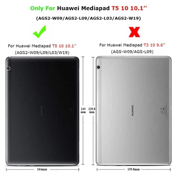 Slip stå Flip Læder taske Til Huawei MediaPad T5 AGS2-W09/L09/L03/W19 10.1 tommer dækning for huawei mediapad T5 10 tilfælde+film+pen