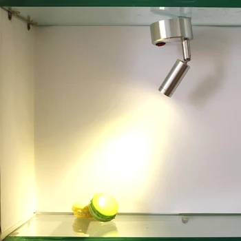 Trådløse 3W LED Bærbar Lys batteridrevet Lampe Knappen Kabinet Billede Spotlight Reol Sølv/Sort/Hvid Shell