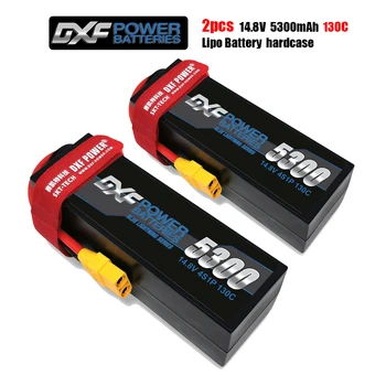 DXF-4S LiPo Batteri 14,8 V 5300mAh 130C-260C Hardcase XT60 for RC 1/10 Skala Trx Stampede Bil