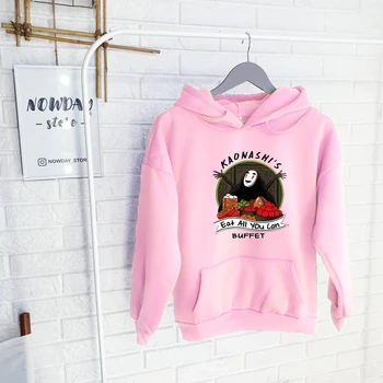 Kaonashi ' s Spis Alt hvad Du Kan Buffet hoodie harajuku sjove hoodie kvinder ullzang spirited away print hættetrøje