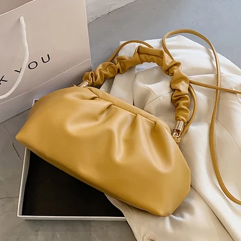 Kvinder Håndtasker 2020 Nye Cloud-Fold Bag Populære Enkelt Skulder Messenger Taske Hånd Hobos Taske
