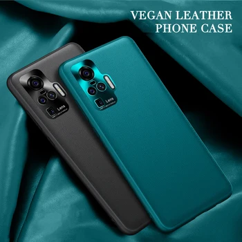 KEYSION Vegan Læder taske til VIVO X50 Pro Plus Tilfælde Blød Silikone Ramme Linse Beskyttelse Cover til VIVO X27 Pro