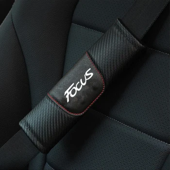 For Ford Focus 2stk Mode Carbon Fiber Læder Bil Sikkerhedssele Dækker Bilens Sikkerhedssele Shoulder Pad Bil Bil Styling Tilbehør