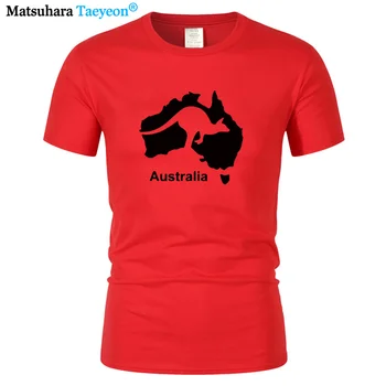 2020 Summer harajuku-Style Short Sleeve T-shirt Kort over Australien Kangaroo Trykt Tshirt Mænd Bomuld Cool Toppe, t-Shirts kæreste gave