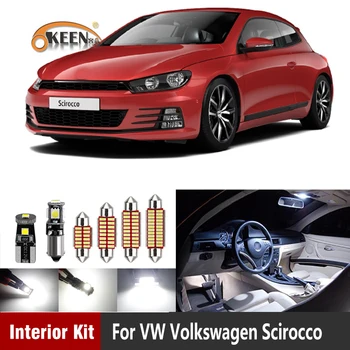 12pcs Hvid Canbus Bil LED Pærer til Volkswagen VW Scirocco Indvendigt Lys Pære Kit Dome Kort Lys Bil Tilbehør