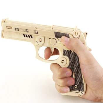 3D Træ-Puslespil Fancy Model Simulering Pistol Montering Håndlavet Legetøj Kreative DIY Gaver