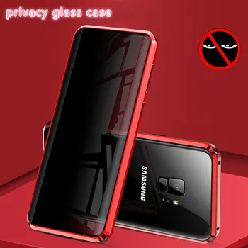 Anti-Peep Privacy Skærm Magnetisk cover til Samsung GalaxyS20Ultra S11 S10Plus S9 S8 Note10 9 8 A71 Dobbeltsidet Glas Telefonen Sag