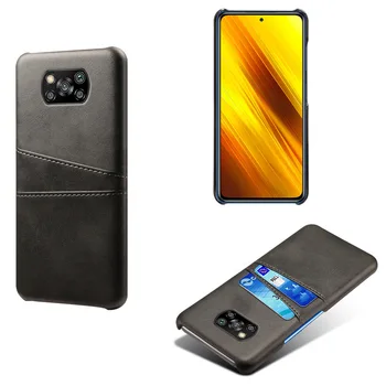 KEYSION PU Læder Telefon Tilfældet For Xiaomi POCO X3 Mode Sag Med Tegnebogen-Kort Slots Tilbage Dække For POCO X3 NFC