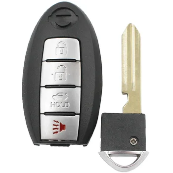 4 Knapper, Keyless Entry Smart Fjernbetjening Key Fob 3+1 Knapper 315MHz med ID46 Chip for Nye Nissan Sunny