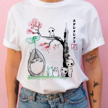 Hayao Harajuku-Kvinder ' s T-shirt Studio Ghibli Totoro Miyazaki Ullzang Grafisk T-shirt Sjove Tegneserie Tshirt Animationsfilm Top Tee Kvindelige