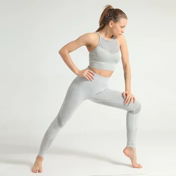 Problemfri Yoga-Sæt Kvinder Elastisk Fitnesscenter Passer Bære Kører med sportstøj Træning Tøj Trænings-og Sports-Bh ' er+Leggings Yoga Passer NT008