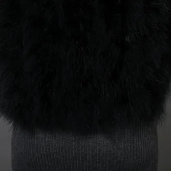Kvinder Mode Pels Vinter Ægte Struds Pels Jakker Naturlige Tyrkiet Fjer Bløde Overtøj Dame 20 Farver Plus Størrelse