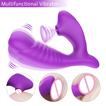 Sex legetøj til kvinder Dildo vibrator til kvinder Sugende Vibratorer G spot Klitoris Stimulation Vibrationer Tungen Mundtlig Nipple Sucker Voksen