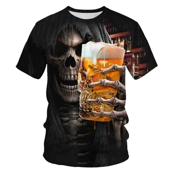 Kraniet at Drikke t-shirt øl mand kortærmet T-shirt Casual t-shirts til Mænd Tee Toppe Høj Kvalitet Mærke, T-shirt, alt tøj, Cool stuff