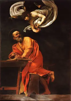 Caravaggio: Inspiration fra Sankt Matthæus olie malerier lærred kunst Udskriver Væg Kunst Til stuen Soveværelse Indretning