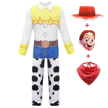 Children ' s Toy Story Story Cosplay Tøj Woody Tracey Buzz Lightyear Halloween Kostume Maske, Hat, Tørklæde Siamesiske Fire-delt Sæt
