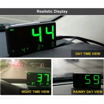 C80 Digital Bil HUD Head Up Display GPS Speedometer Hastighed Meter høj hastighed Warnin
