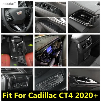 Lapetus Vindue Lift-Knap / Luft Stikkontakten, Vent / Rat Ramme kulfiber Look Dække Trim For Cadillac CT4 2020 2021