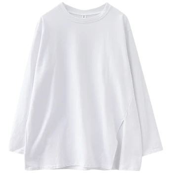 DIMANAF Kvinder T-Shirt, Sweatshirts Efteråret Plus Size Solid Bomuld Oversize Hoodie Solid Hvide Damer Cardigan Lomme Pels Ny