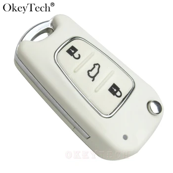Okeytech New Style 3 Knapper, Hvid Fjernbetjening Bil nøgle etui blank For Hyundai IX35 I30 Eller For Kia sportage rio K2 K5