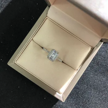 Nye 925 Sterling Sølv ring finger Tre stilarter Pladsen drop Hjerte Diamant Bryllup Engagement Cocktail Ringe til Kvinder Smykker