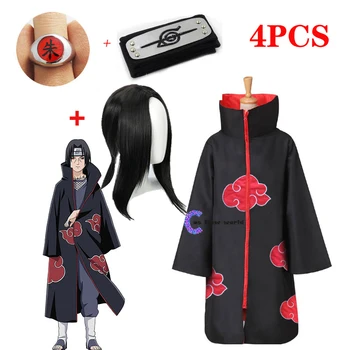 2021 Nye Mode Anime Naruto Cosplay Costume Akatsuki Kappe Naruto Sasuke og Itachi Cape Anime Cosplay Costume S-XXL