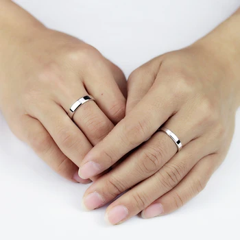 1STK 925 Sølv Smykker Ring Enkel Glat Pure Massivt Sølv Par Bryllup 925 Sterling Sølv Fashion Ringe til Kvinder, Mænd